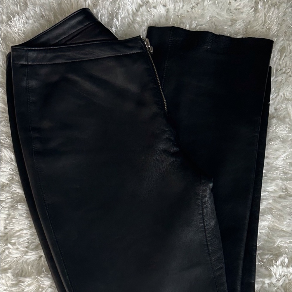 Hugo Buscati  black leather pants size 2
